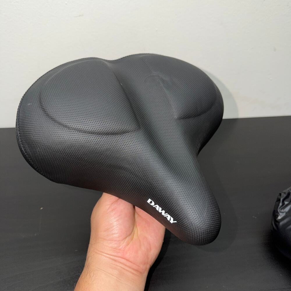 DAWAY Comfort Bike Seat Wide Cushion Saddle Dual Spring Shock Absorbing Cover